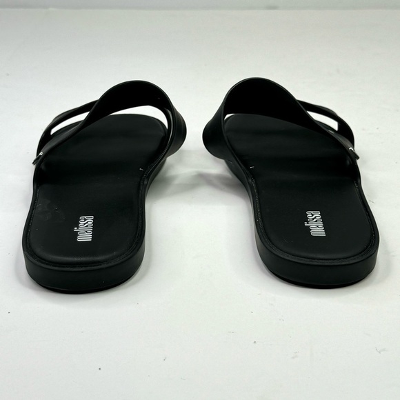 Melissa Color Pop sandals slides BLACK rubber vegan 8 - Picture 3 of 10